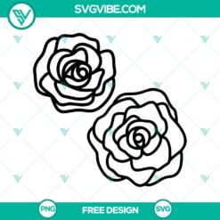 Outline Roses SVG Cut File &ndash; Free Elegant Floral Design