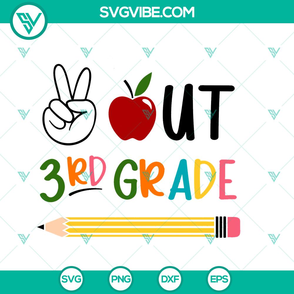 mockup-736639049.jpg Peace Out 3rd Grade SVG celebrating last day of school with stylish shirt design, perfect for gifts or keepsakes.