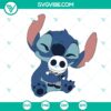 Jack Skellington baby character SVG cut file with stitch hug design for Disney fans, instant download.
