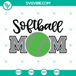 Softball Mom SVG Cut File - Vector Clipart &amp; DXF Design - Instant Download
