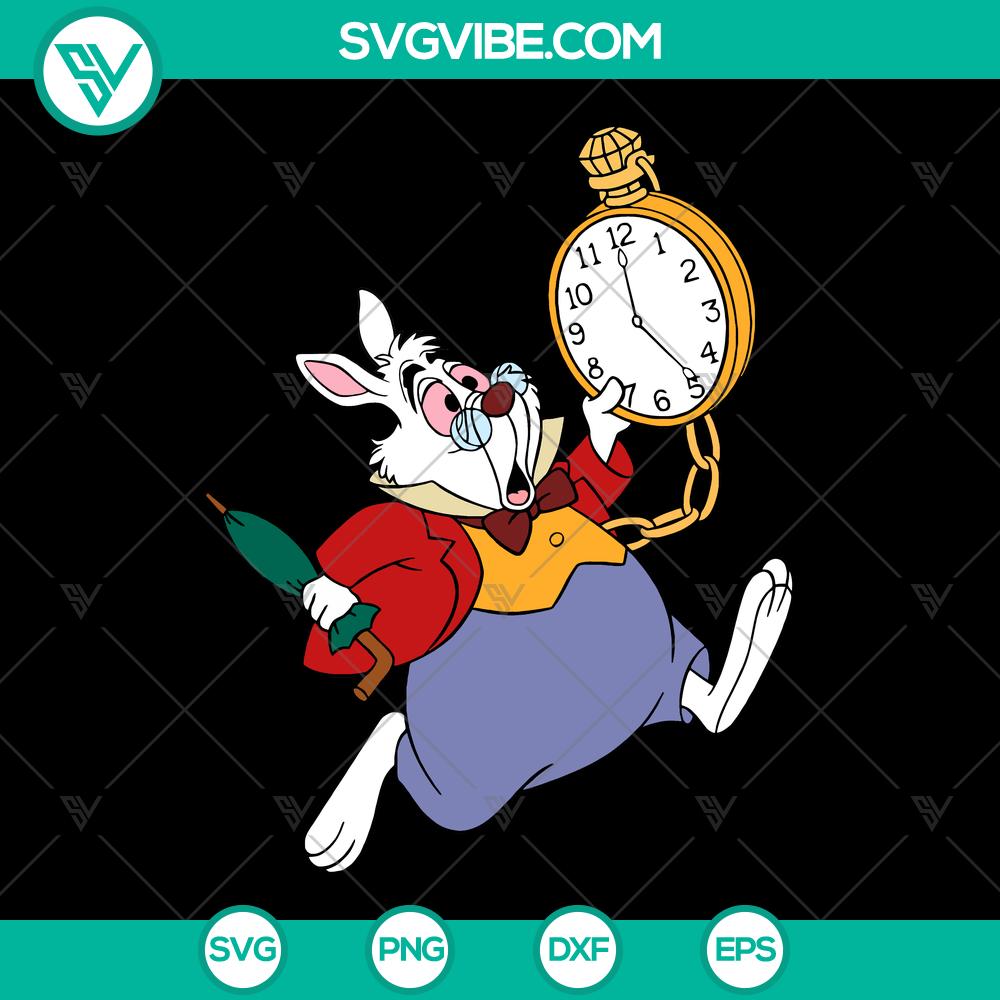 mockup-74730001.jpg White rabbit from Alice in Wonderland SVG design by Walt Disney featuring a lovely bunny. Ideal for instant download.