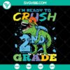 2nd Grade Dinosaur SVG Gift for 100th Day of School celebration. Instant download with cute dinosaur illustration. Perfect for kids' projects.