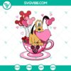 Disney Pluto Valentine balloon and tea cup SVG design with DXF, EPS, and PNG formats for crafting.