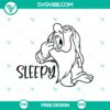 Seven Dwarfs Sleepy SVG cut file featuring a free relaxed character design, perfect for crafting projects.