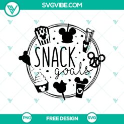 Disney snack goals SVG cut file featuring free food-themed design for crafting.