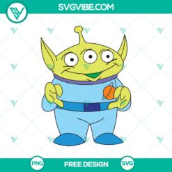 Free Toy Story Alien SVG Cut File - Adorable little green alien design, perfect for crafts and projects.