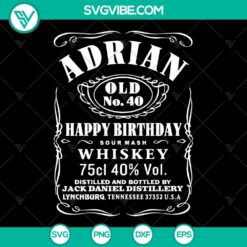 Personalizable Happy Birthday Whiskey Bottle Design SVG | Label Digital PNG EPS DXF PDF Cut Files | Silhouette Cricut Clipart | Instant Download