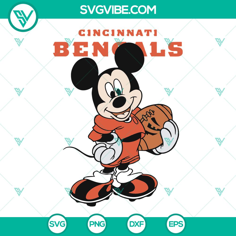 mockup-76587996.jpg Cincinnati Bengals & Disney themed Mickey Mouse football design. SVG, PNG, EPS, DXF, PDF instant download for graphic art.
