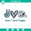 Peace Love Eagles SVG design for Philadelphia Eagles fans - instant download, perfect for showcasing team pride.