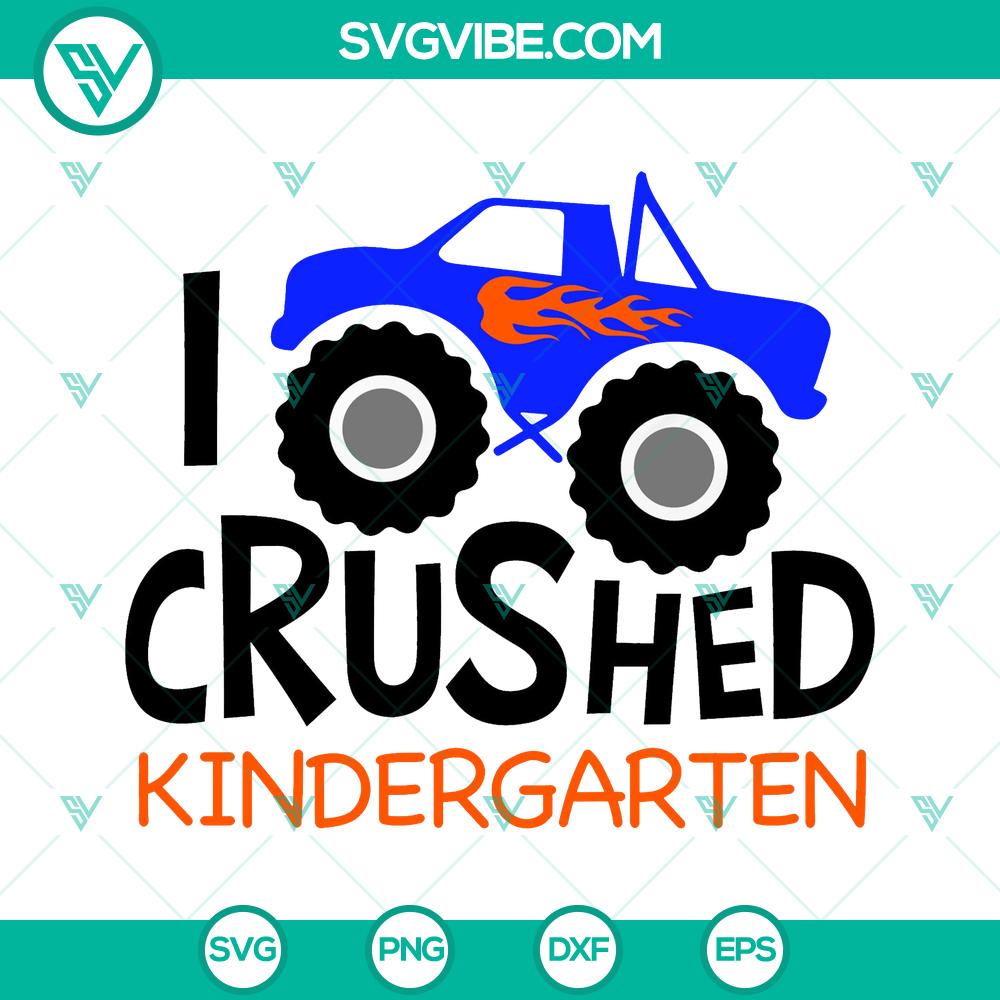 mockup-769294958.jpg Monster truck and graduation-themed SVG design for kindergarten graduation celebration, perfect for DIY projects.