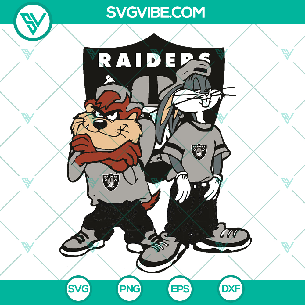 mockup-773439719.jpg Looney Tunes Hip Hop Las Vegas Raiders SVG logo design for NFL Football Team - Perfect for gifts and merchandise.