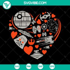 "Star Wars Valentine's Day Heart Galaxy T-Shirt Design - Instant Digital Download"
