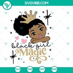 Black Girl Magic SVG featuring Peekaboo Girl & Black Princess Afro Princess design in DXF, EPS, and PNG formats - Instant Download.