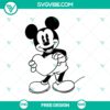 Mickey Mouse holding heart SVG cut file design for love-themed projects. Free download. Ideal for Disney fans and crafters.
