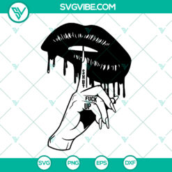 Sexy lips dripping with finger in shh/stfu gesture SVG cut file - ideal for hip hop rap beauty art.