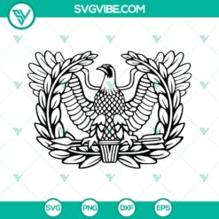 Warrant Officer Eagle Rising silhouette design 288 clipart SVG cut files for digital use.