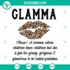 Glamma SVG with Leopard Lips design for Grandma Gifts Cut Files.