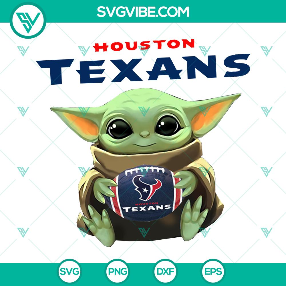 mockup-790257067.jpg Houston Texans Baby Yoda Star Wars PNG Shirt, perfect football lover gift - cute and unique design with team logo and Yoda in gear.