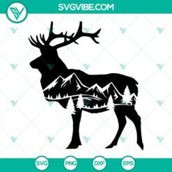 Moose and Elk USA State Mountains Svg File - Adventure Animal Design