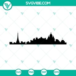 Paris Skyline SVG Bundle - Cityscape Clipart &amp; Silhouette Files