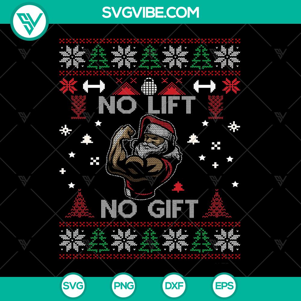 mockup-81479245.jpg Brother Sister Funny Christmas SVG design for gym lovers featuring "No Lift No Gift Gym Santa" text on a graphic pullover. Great for holiday apparel.