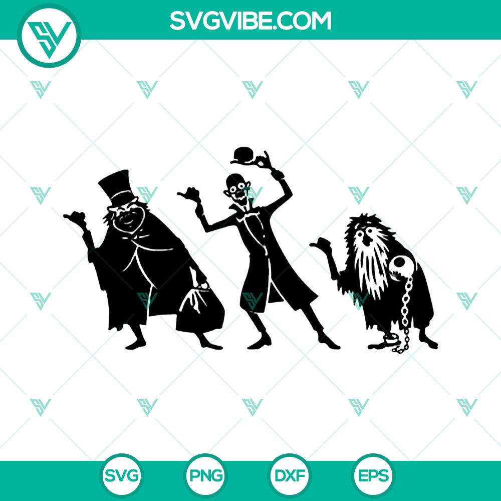 mockup-816864072.jpg Haunted Mansion Ghost SVG trio: Phineas, Ezra, and Gus Cut Files for Instant Download - Halloween-themed digital design.