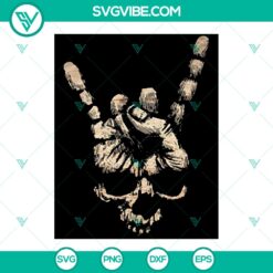 Skull Rock And Roll SVG Cut File for instant download. Perfect for rock music lovers and Halloween crafts.