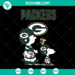 Snoopy Green Bay Packers NFL Football Team Sport SVG ideal for Packers fans, instant download for digital use.