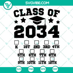 Class of 2034 Pre-K Graduation SVG file for Cricut - Preschool Graduation Cut File, perfect for crafting projects.