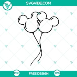Mickey Mouse balloons SVG cut file, perfect for Disney fans. Free download for crafting and creative projects.