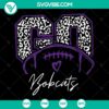 Bobcats Football Mama SVG design with cheerleader motif for iron-on, perfect for football season.
