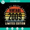 Vintage 2009 Limited Edition Birthday SVG with "2 Years of Being Awesome" design. Instant Download for celebrations.