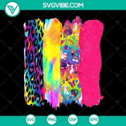 Lisa Frank Brushstrokes Sublimation PNG Trending SVG PNG - Instant Download