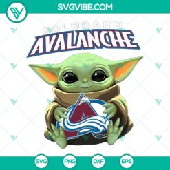 Baby Yoda Hug Colorado Avalanche PNG Hockey T-Shirt - Star Wars Design - NHL Logo - Instant Download