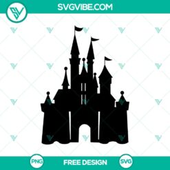 Disney Castle SVG cut file featuring free magical kingdom design for crafting projects.