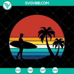 Funny Retro Surfing SVG Bundle - Surfer Beach and Summer Clipart - DXF for Lovers | Instant Download