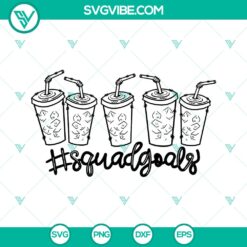 Loaded Tea Squad Goals Black Hand Drawn SVG PNG DXF EPS Cutting File - 48 Cut Files for Cricut, Silhouette, Sublimation Design - Instant Download
