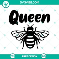 Queen Bee SVG Cut File with stylish and empowering design, ideal for crafts. Free download.