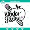 Kindergarten apple teacher SVG for first day of school - cute design for teachers and students.