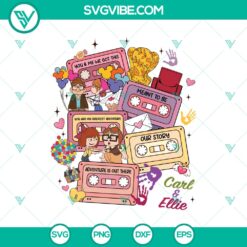 Carl &amp; Ellie Valentine Cassette Tapes SVG DXF EPS PNG Files