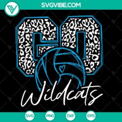 Go Wildcats Volleyball Mama Cheerleader Sport Leopard SVG - Instant Download