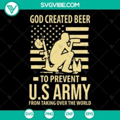 God Created Beer Veteran Svg - Instant Download