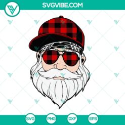 Plaid Santa Wearing Glasses SVG - Funny Christmas Designs for Cricut - Instant Download