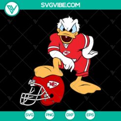 Kansa City Chiefs Donald Duck SVG design for NFL Football, perfect for Chiefs fans.