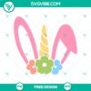 Easter unicorn SVG cut file with magical holiday design, free download. Ideal for Easter crafting projects with a touch of whimsy.
