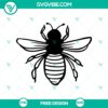 Minimalist bee outline SVG cut file design, free to download.