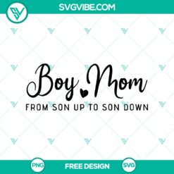 Boy Mom SVG Cut File with proud mother design, perfect for crafting projects. Free download.