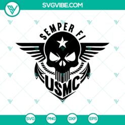 USMC SVG Semper Fi Skull design, perfect for Cricut & Silhouette, Marine Corps print and sublimation.