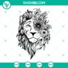 Lion mandala flower zentangle SVG cut files ideal for crafts, instant download.