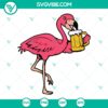 Flamingo drinking beer SVG, adorable and fun design, perfect for instant downloads.